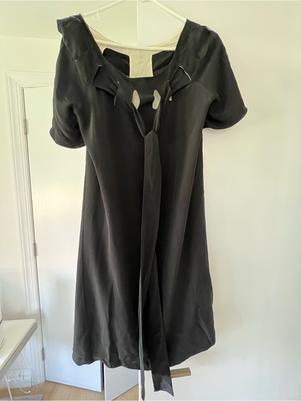 Thakoon Black Mini Dress with Front Tie